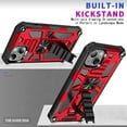 thumbnail image 4 of For Apple iPhone 13 Mini (5.4") Built in Magnetic Kickstand, Military Hybrid Bumper Heavy Duty Dual Layers Rugged Protective Phone Case Cover by Xpression [Red], 4 of 7