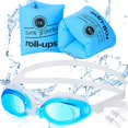 thumbnail image 1 of Arm Float Rings for Kids with Anti Fog Adjustable Kid's Swimming Goggles PVC Inflatable Arm Bands Toddler Children Swimming Gear Arm Swimming Ring, 1 of 7