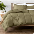 thumbnail image 1 of Bare Home Goose Down Alternative Comforter Set - 3 Piece Set - All Seasons - Oversized King, Olive, 1 of 7