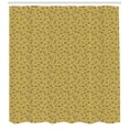 thumbnail image 3 of Acorn Shower Curtain, Pattern with Acorns and Dots in Yellow Shaded Background Doodle, Fabric Bathroom Set with Hooks, 69W X 70L Inches, Earth Yellow Pale and Yellow, by Ambesonne, 3 of 3