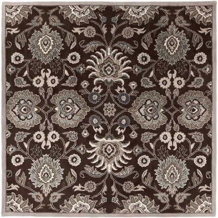 Art of Knot Cambrai Dark Brown Traditional 9 9  Square Area Rug