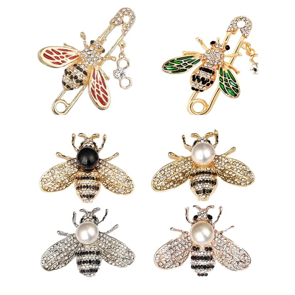 6Pcs Beautiful Vintage Style honeybee bee Insect Brooch Pin Jewellery brooches