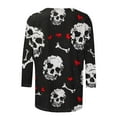 thumbnail image 5 of Hvot&aat Women Halloween Shirt 3/4 Sleeves Day of Dead T-Shirts Pumpkin/Bat/Spiderweb Loose Casual Tops, 5 of 5