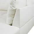 thumbnail image 5 of L Shape Sectional Sofa Couches Set, Modern Leather Corner Sofa Couch with Pillows for Living Room, White, 5 of 6