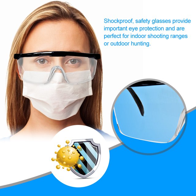 Protective Goggles, Shooting Ranges Anti-scratch Coating Anti-Fog Goggles Shock-proof Transparent Clear Lens with Anti-Fog Goggles for Polishing for Experiment bright black,sand