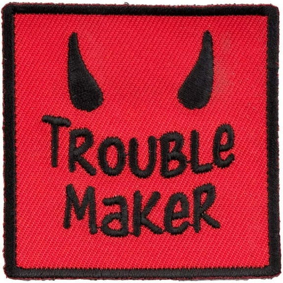 Trouble Maker Devil Horns Patch, Funny Patches
