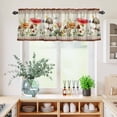 thumbnail image 5 of 3 Piece Kitchen Curtains and Valances Set Red Mushroom Cafe Curtains 36 Inch Length Vintage Pastoral Botanical Retro Art Valance & Tier Curtain for Living Room Bedroom Small Window 54"x18"+27"x36"*2, 5 of 6