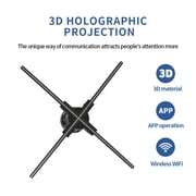 20.5 Inches 624 LED Lamp Beads 3D Hologram Projector Advertising Display Wall-mounted Advertising Machine Wifi Control With Audio ,Multi-Scene Use