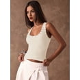 thumbnail image 6 of Women's Studded Ribbed Knit Tank Top Square Neck Sleeveless Fitted Y2K Going Out Crop Tops Color S, 6 of 10