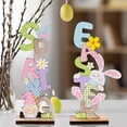 thumbnail image 3 of Dolked 2pcs Easter Desktop Decoration, Wooden Alphabet Color Decoration for Home Office Decoration, 7.9x3.15in, 3 of 7
