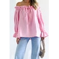 thumbnail image 2 of Drawstring Off-Shoulder Flounce Sleeve Blouse, 2 of 3