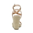 thumbnail image 2 of Dream Pairs Womens Open Toe Espadrilles Dressy Platform Sandals Buckle Ankle Strap Stylish Wedges Sandals SDPW2211W NUDE/SUEDE Size 6, 2 of 4