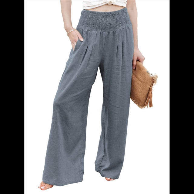 Pantalones Palazzo de para Mujer Gris XL