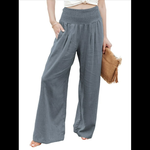 Pantalones Palazzo de para Mujer Gris XL