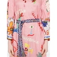 thumbnail image 4 of Lantern sleeve abstract art cotton and linen print tie-waist dress, 4 of 5