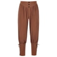 thumbnail image 4 of Mens Medieval Ankle Pants Renaissance Viking Pirate Lace Up Tapered Halloween Trousers, 4 of 7