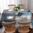 thumbnail image 3 of Blue Grey Table Cloth Waterproof Tablecloths, Abstract Art Oil Painting Modern Geometric Tablecloth Dining Table Cover for Kitchen Party Tabletop Outdoor, Rectangle Tablecloth 60x102 Inch, 3 of 9