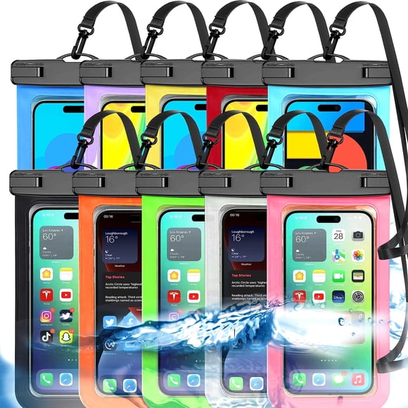 Funda impermeable para teléfono Famoby Multicolor, paquete de 10 unidades, IP68