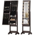 thumbnail image 1 of HOMCOM Lighted Mirrored Angle Adjustable with16 LED Lights, Dark Brown, 1 of 10
