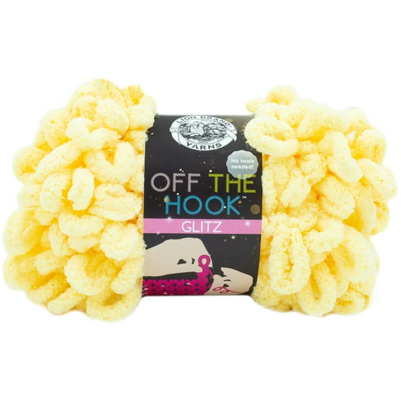 Lion Brand Off The Hook Glitz Yarn-Banana
