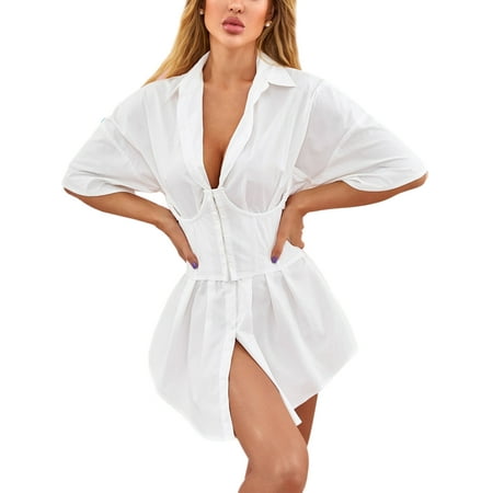 

Women Vintage Corset Waist Belt Solid Color Wide Elastic Chest Bustier Tops Corset Bodycon Waspie Shaper