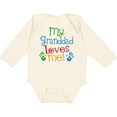 thumbnail image 3 of Inktastic My Granddad Loves Me Boys or Girls Long Sleeve Baby Bodysuit, 3 of 5