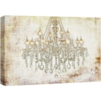 wall26 Canvas Print Wall Art Crystal Chandelier on Grunge Background Decorative Lights Digital Art Modern Art Chic Relax/Calm Multicolor for Living Room, Bedroom, Office - 16"x24"