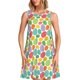 thumbnail image 1 of Easygdp colorful easter eggs para Vestido Transpirable de Mujer, Vestido Suelto de Manga Corta con Pliegues y Bolsillos para el Verano, 1 of 7