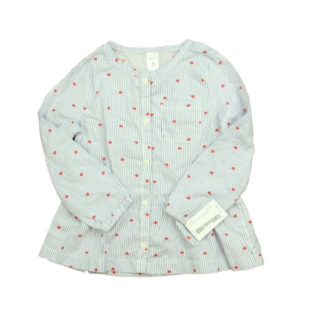 

Pre-owned Carter s Girls Blue | White | Red Hearts Blouse size: 4T