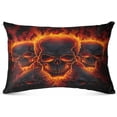 thumbnail image 2 of Coolnut Flames Skulls Plush Pillowcase, Luxury Soft King Pillow Case for Hair and Skin, Standard Size Pillow Covers with Zipper Closure, 21x54in Home Decor Gifts, 2 of 7