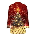 thumbnail image 5 of Women’s Fuzzy Fleece Christmas Sweatshirt Oversized Crewneck Xmas Tree Print Pullover Winter Warm Loungewear Top Soft Comfy Casual Holiday Sweatshirt with Pockets,Red,XXL, 5 of 5