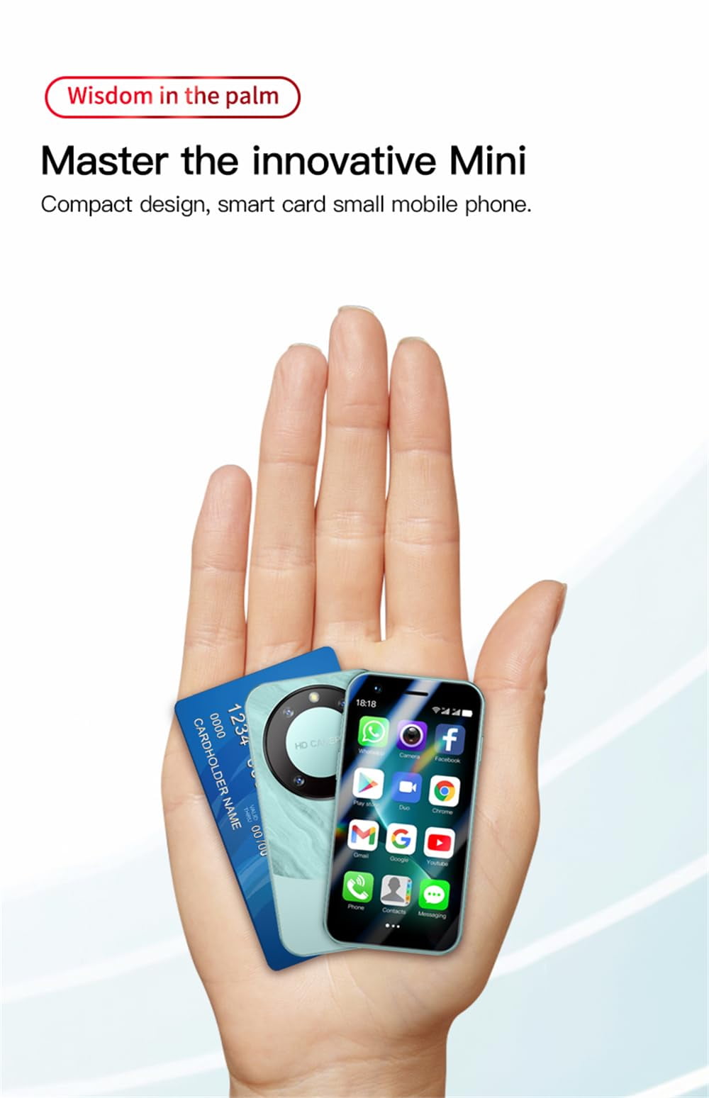 Mini Smartphone for Kids SOYES F8 Pro Max 3G Unlocked 3'' Small Size Mobile Phone 2000mAh 1GB 16GB Android 8.1 WiFi MP3 MP4 Bluetooth Novel Student Cellphone Gift