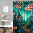 thumbnail image 2 of Orinice Mushrooms Path Fantasy Art Bathroom Decor Set Colorful Luxurious Polyester Fabric Shower Curtain with Hooks 69x72, 2 of 7