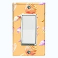 thumbnail image 1 of Metal Light Switch Wall Plate Outlet Cover (Colorful Ocean Sea Shells Orange - Single Rocker), 1 of 2