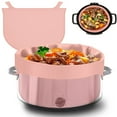 thumbnail image 1 of YOPTOP Slow Cooker Liners Fit for 8 Qt Crock Pot Silicone Cooking Bags Liners Divider Insert for Oval Or  Cooker Leakproof and Dishwasher Safe,pink, 1 of 9