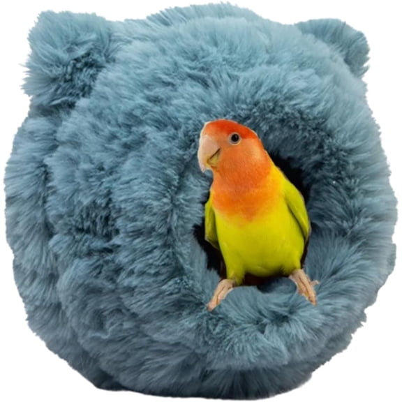 Warm Bird Nest Soft Faux Rabbit Fur Bird Breeding Nest Snuggle Hut Parakeet House Bed for Budgie Lovebird Parrot