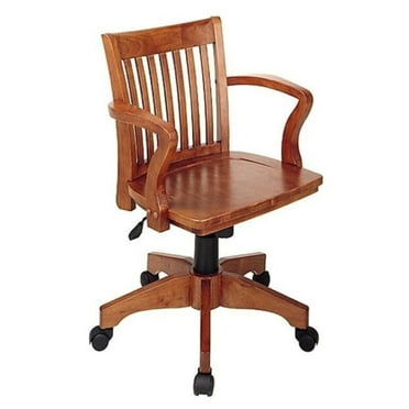 Deluxe Armless Wood Bankers Chair, Wooden Office Chair Design