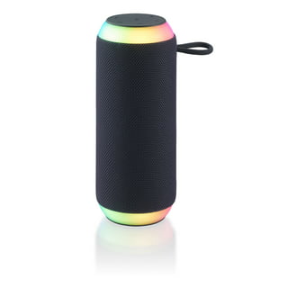 onn. Medium Rugged Bluetooth Speaker with LED Lighting, Grey 