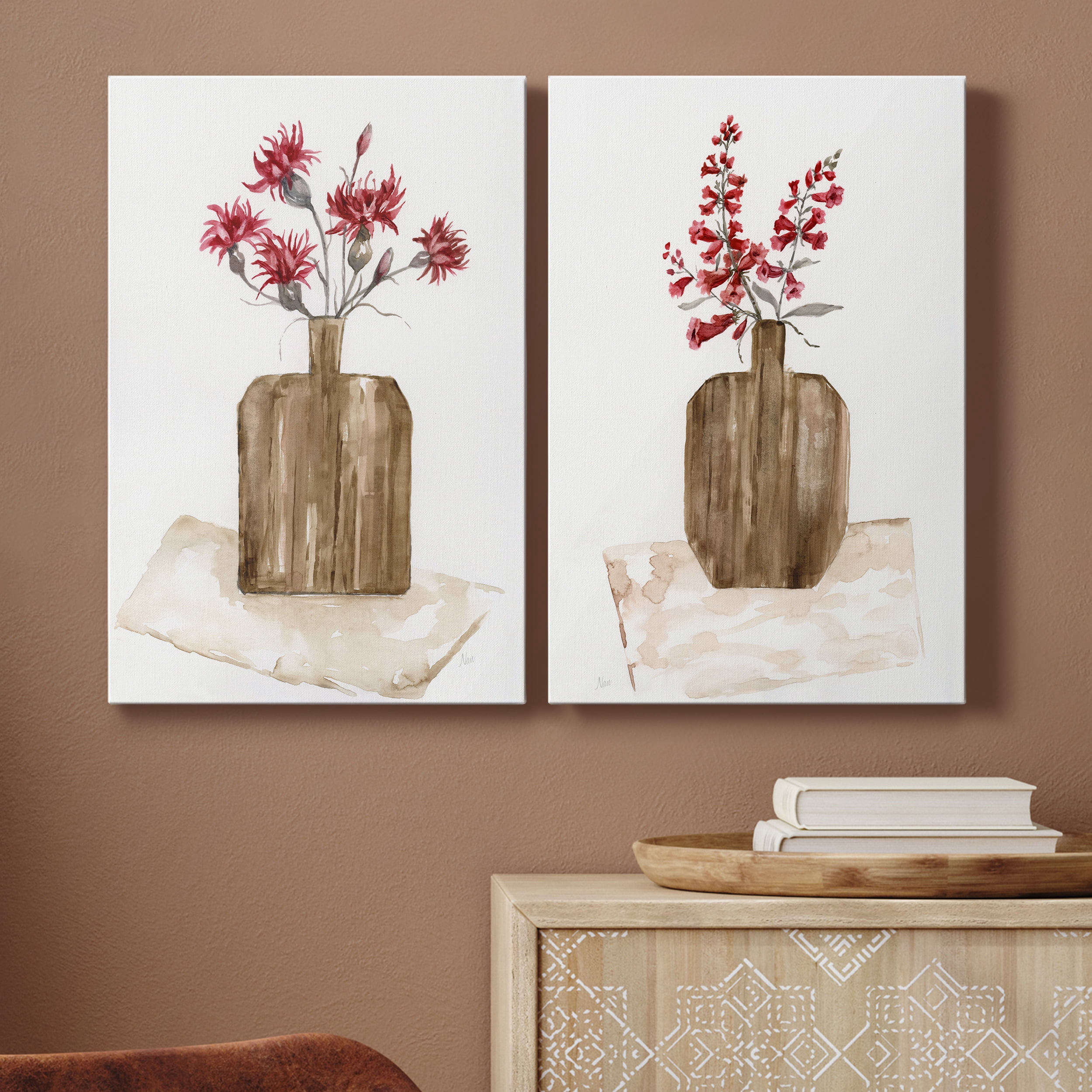Simply Country I Premium Gallery Wrapped Canvas - Ready to Hang - Set of 2 - 12 x 18 Each