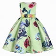 thumbnail image 1 of gdxvjhbj Robe Bébé Robes Demoiselles d'Honneur Asymétrique avec Volants Sans Manches Évasée Robes de Fête Robe Trapèze 2T 3T (Vert Clair,2-3 Ans), 1 of 9