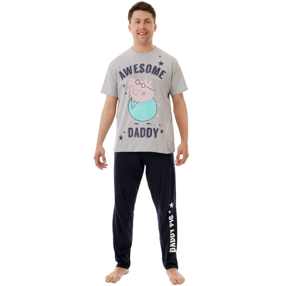 Peppa Pig Mens Daddy Pig Short Sleeve Pajamas Sizes S-XXL