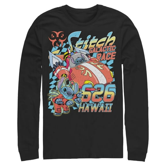 Mens Lilo & Stitch Hawaiian Galactic Race Long Sleeve Shirt