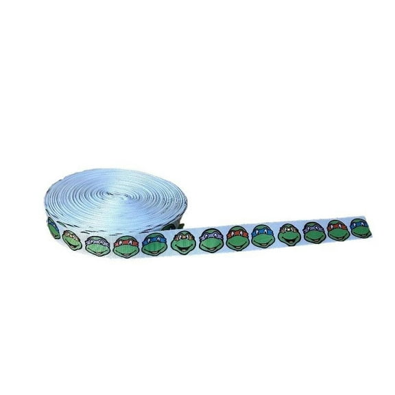 Teenage Mutant Ninja Turtles Faces White Border 1" Wide 3 Yards Long Repeat Ribbon