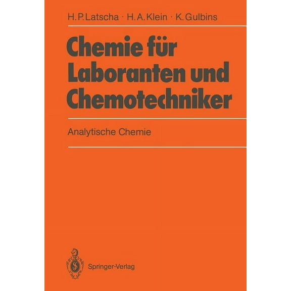 Chemie FÃ¼r Laboranten Und Chemotechniker: Analytische Chemie, (Paperback)