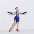 thumbnail image 4 of Toddler Baby Girls Sequin Fringe Latin Dance Dress with Gloves 3-4 Years, 4 of 5