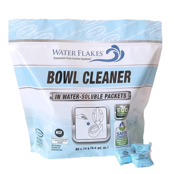Water Flakes Stearns Bowl Cleaner in Premeasured Packets (1 resealable bag per case - 90 x 0.5 oz. packets)