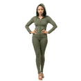 thumbnail image 3 of Julia by LoveJ Women's Seamless Zip-Up Hoodie Jacket & Leggings Set (2-Piece), Black, S/M, 3 of 6