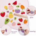thumbnail image 3 of 42 parches termoadhesivos de frutas con temática de frutas y verduras, como melocotón, fresa, cereza, sandía, zanahoria y berenjena, bordados., 3 of 5