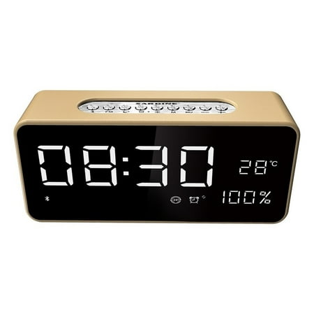 Wireless Bluetooth Speaker Big LED Display Alarm Clock Portable Stereo Subwoofer Speaker AUX TF USB MP3 Player FM Radio Accurate Channel Search