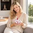 thumbnail image 5 of 4.33×4.72in Fall Decorations for Home Polka Dot Art Round White Pumpkin Decor Durable Material Entryway Table Decor Centerpiece Table Decorations Home Decor for Shelves Fall Room Decor, 5 of 5